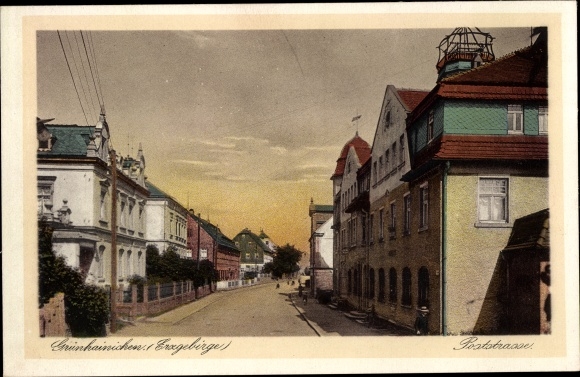 Ak Grünhainichen Sachsen, Poststraße