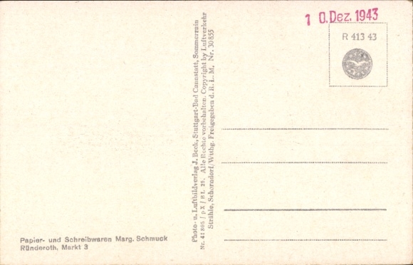 Postcard Ründeroth Engelskirchen in the Oberbergischer Kreis, aerial photograph