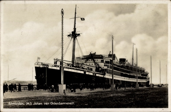 Postcard Ijmuiden Velsen North Holland Netherlands, MS Johan van Oldenbarnevelt