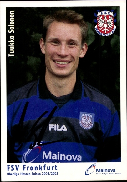 Autogrammkarte Fußballer Tuukka Salonen, FSV Frankfurt, Autogramm