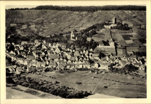 Postcard Beilstein in Württemberg, aerial photograph
