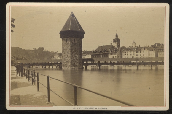 Cabinet Photo Le Pont Couvert (Chapel Bridge) over the Reuss in Lucerne