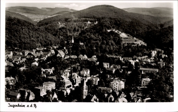 Ak Jugenheim an der Bergstraße Hessen, Luftaufnahme