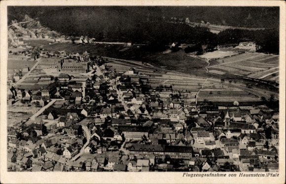Postcard Hauenstein in the Palatinate, aircraft photo