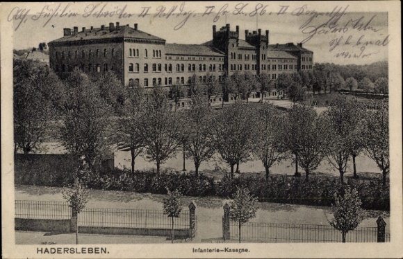 Postcard Haderslev Hadersleben Denmark, infantry barracks