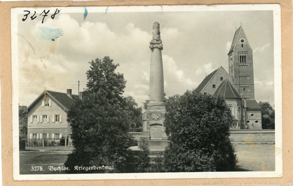 4 glass negative Buchloe in the Allgäu, various views, monument, forest