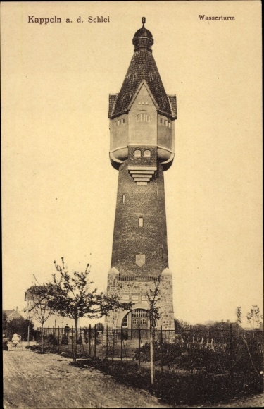 Ak Kappeln an der Schlei, Blick auf den Wasserturm