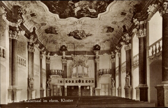 Postcard Ebrach in the Steigerwald Upper Franconia, Kaisersaal in the former monastery
