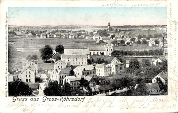 Postcard Großröhrsdorf in Saxony, general view