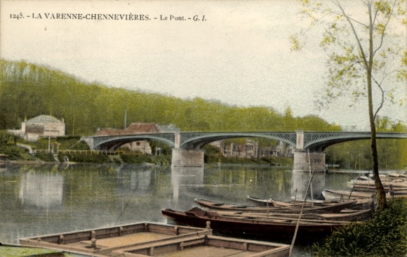 Ak La Varenne Chennevières Saint-Maur-des-Fossés Val de Marne, Brücke