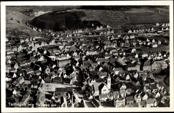 Postcard Tailfingen Albstadt in the Zollernalb district, total view of the village, aerial photograph