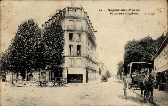 Ak Nogent sur Marne Val de Marne, Boulevard Gambetta
