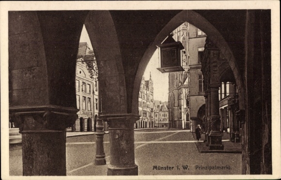 Ak Münster in Westfalen,  Prinzipalmarkt, Arkaden, Straßenansicht