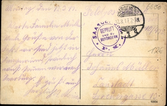 Postcard Zweibrücken in der Pfalz, Ludwigschule, schoolyard