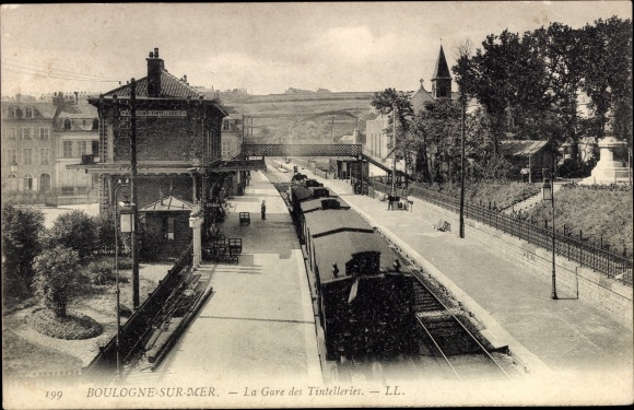 Postcard Boulogne sur Mer Pas de Calais, Tinlleries station