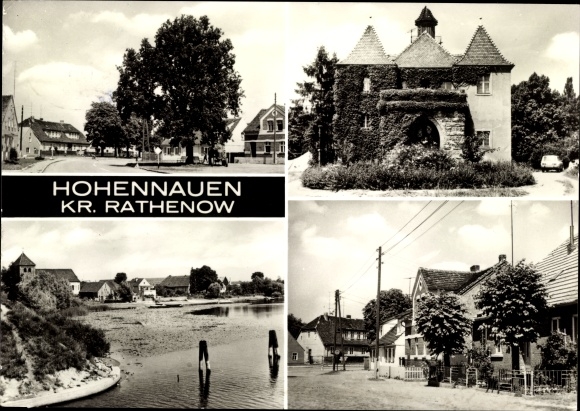 Postcard Hohennauen Seeblick district of Rathenow, local section, on the water