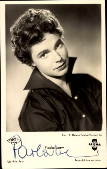 Postcard Actress Paola Loew, Portrait, Capitol Film, Autograph