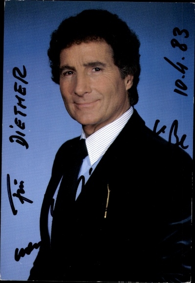 Postcard actor and singer Freddy Quinn, portrait, autograph