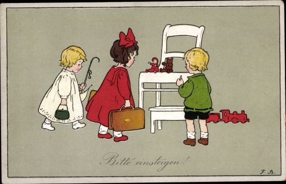 Artist PC Baumgarten, Fritz, please get in, children playing