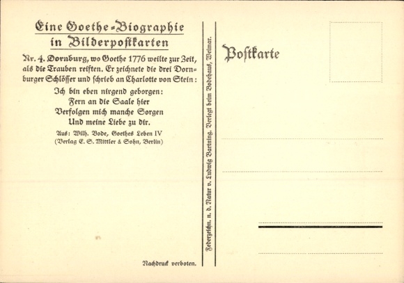 Artist PC Dornburg an der Saale Thuringia, Goethe biography in picture PCs, general view