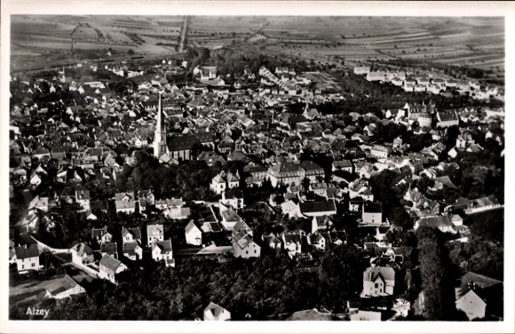 Postcard Alzey in Rheinhessen, aerial photograph
