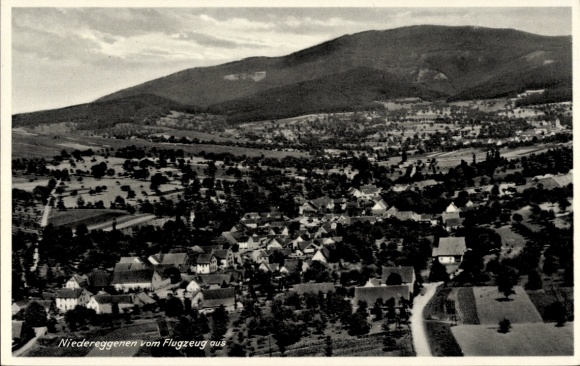 Postcard Niedereggenen Schliengen im Breisgau Baden, aerial photograph