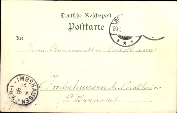 Chromo-Litho Hamburg Bergedorf, Holzenstrasse, Großestrasse, castle, Kaiser-Wilhelm-Platz