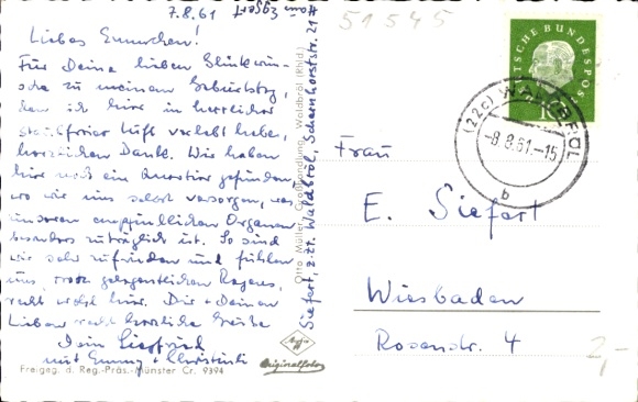 Postcard Waldbröl in the Oberbergischer Kreis, aerial photograph