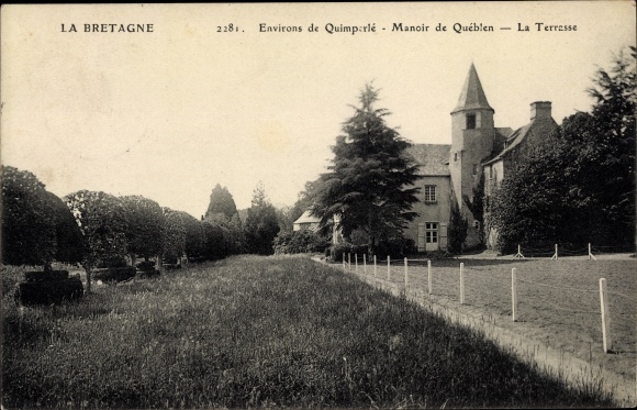 Postcard Queblen Quimperlé Finistère, Manor of Queblen, the Terrace
