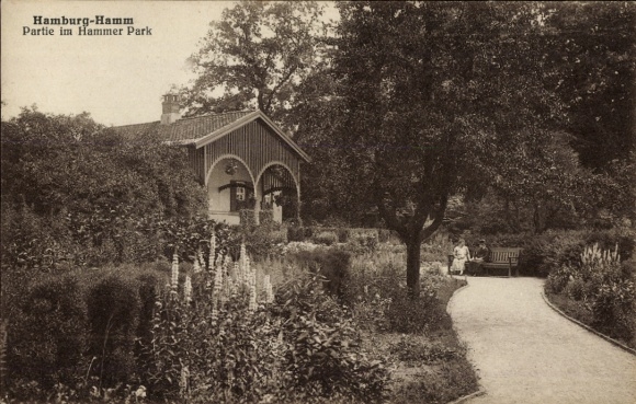 Postcard Hamburg Mitte Hamm, in Hammer Park