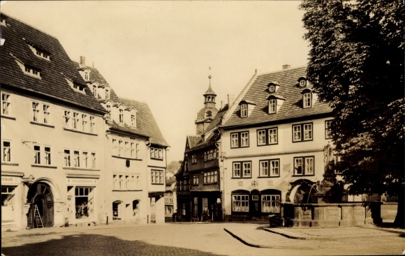 Postcard Gotha in Thuringia, market square, fountain