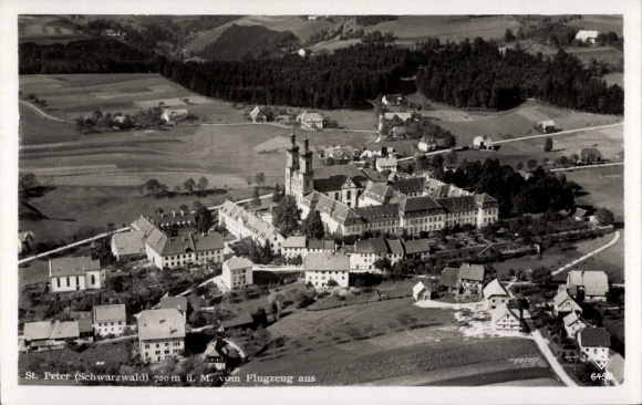 Postcard St. Peter im Schwarzwald, aerial photograph
