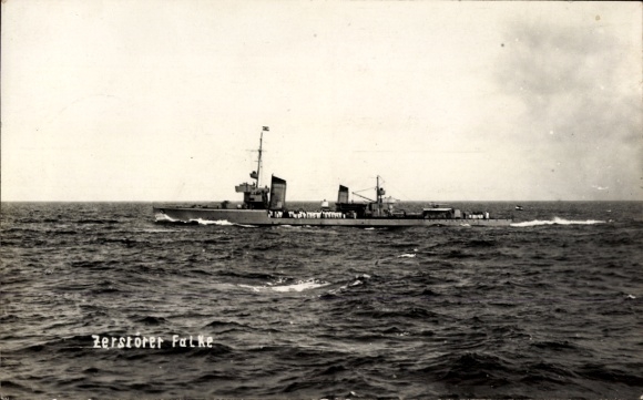 Ak Ak Deutsches Kriegsschiff, Zerstörer Falke, Reichsmarine
