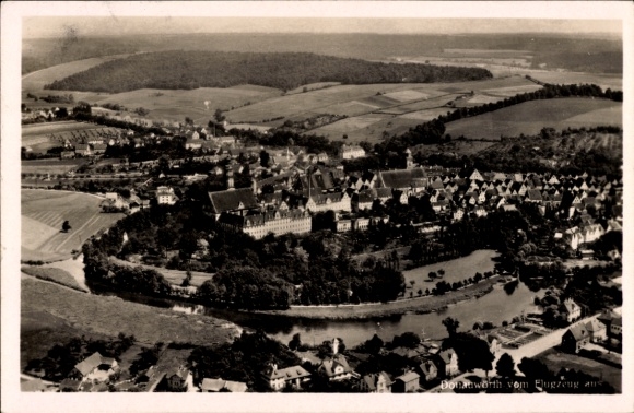 Postcard Donauwörth in Swabia Bavaria, aerial photograph