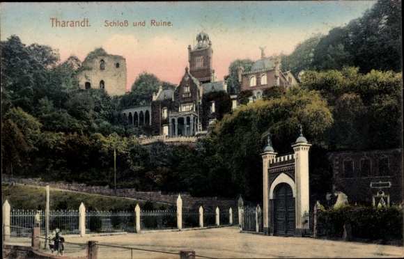 Ak Tharandt im Erzgebirge, Schloss, Ruine, Gartenanlage,  Architektur, 