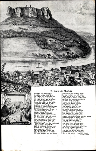 Artist PC Bad Schandau an der Elbe, The Lilienstein that was given away, poem