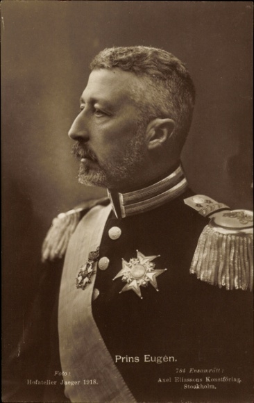 Postcard Prince Eugene of Sweden, portrait, profile view