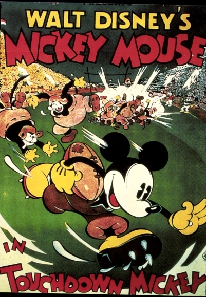 Artist Postcard Walt Disney, Mickey Mouse, Football
