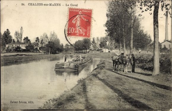 CPA Châlons-sur-Marne, Le Canal