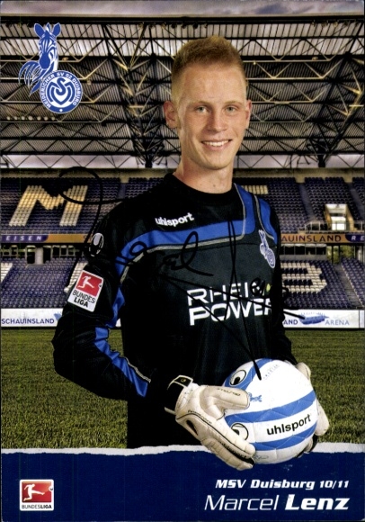 Autogrammkarte Fußballer Marcel Lenz, MSV Duisburg, Autogramm