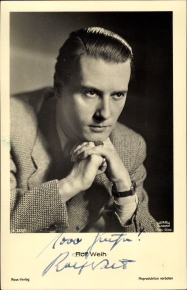 Postcard actor Rolf Weih, portrait, Ross 3322/1, autograph