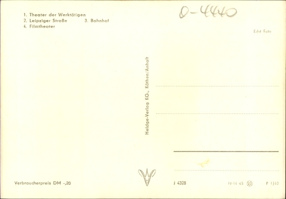 Ansichtkaart Bitterfeld Wolfen in Saksen Anhalt, theater, Leipziger Straße, bioscoop, treinstation