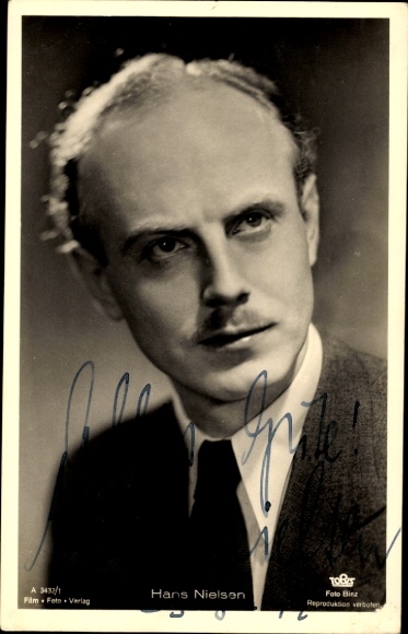 Ak Schauspieler Hans Nielsen, Portrait, Autogramm