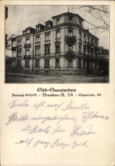 Ak Dresden, Süd-Sanatorium, Schnorrstraße 82