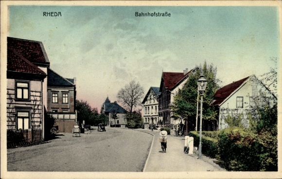 Ansichtkaart Rheda Wiedenbrück in Westfalen, Bahnhofstrasse