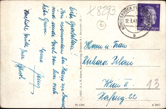 Postcard Königsbrück in Upper Lusatia, military training area, main entrance to the new camp