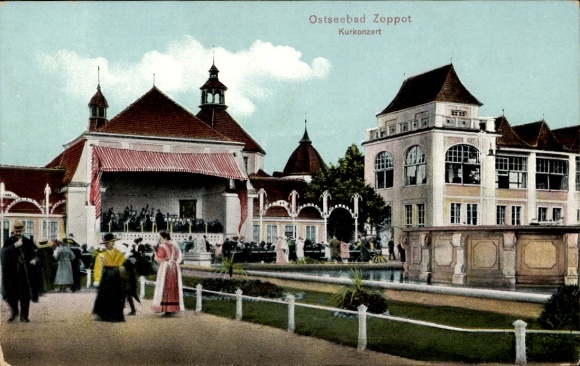 Postcard Sopot Gdańsk Sopot Danzig, spa concert