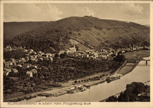 Postcard Klingenberg am Main Lower Franconia, aerial photograph