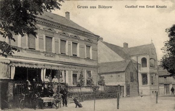 Postcard Bötzow Oberkrämer in Havelland, inn of Ernst Kraatz