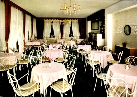 Postcard Ronshausen in Hessen, Hotel-Café-Restaurant Immensee, dining room